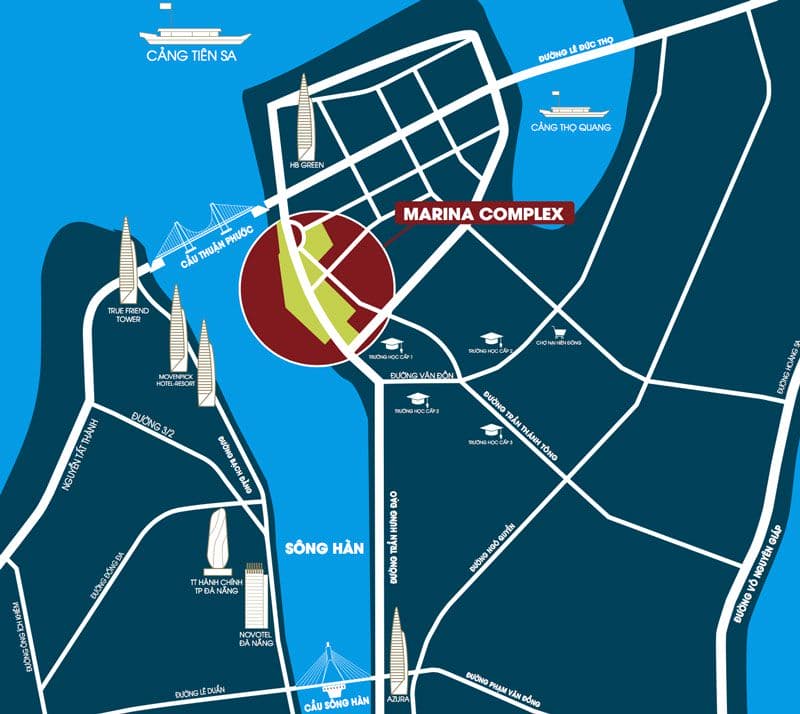 Marina Complex Đà Nẵng - Bến Du Thuyền 5* 9 Vị trí dự án marina complex đà nẵng
