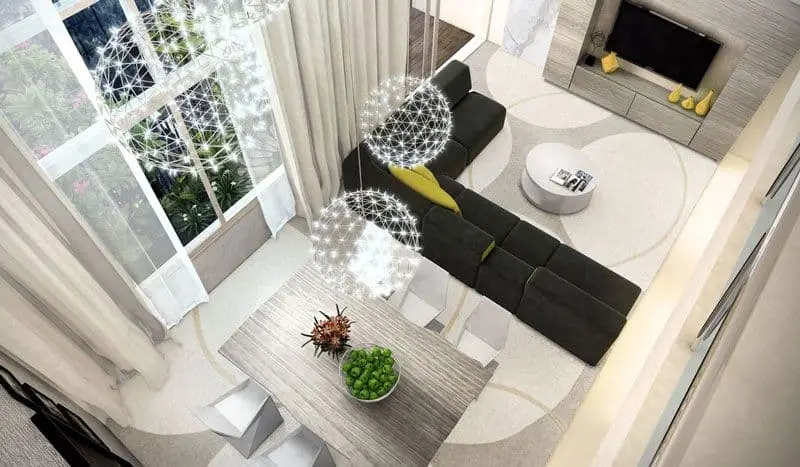 can ho vista verde dong van cong chiet khau - Vista Verde Quận 2 phòng khách và phòng bếp căn hộ Duplex Vista Verde Quận 2