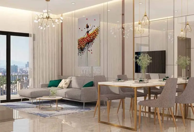 can ho metro star quan ct group - METRO STAR Quận 9 Khu vực bàn ăn nhìn ra phòng khách của căn hộ