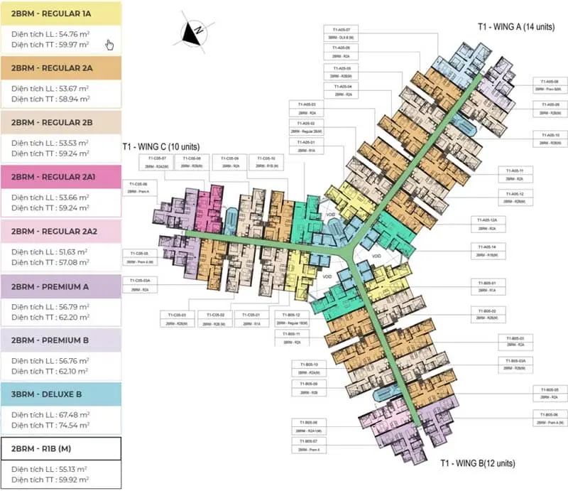 can ho metro star quan ct group - METRO STAR Quận 9 Mặt bằng tầng điển hình của dự án Metro Quận 9 bố trí rất khoa học cho từng căn hộ