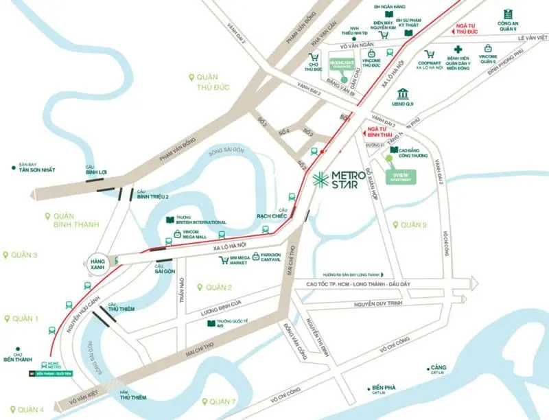 can ho metro star quan ct group - METRO STAR Quận 9 Sơ đồ địa chỉ vị trí dự án chung cư Metro Star đường Xa Lộ Hà Nội Quận 9