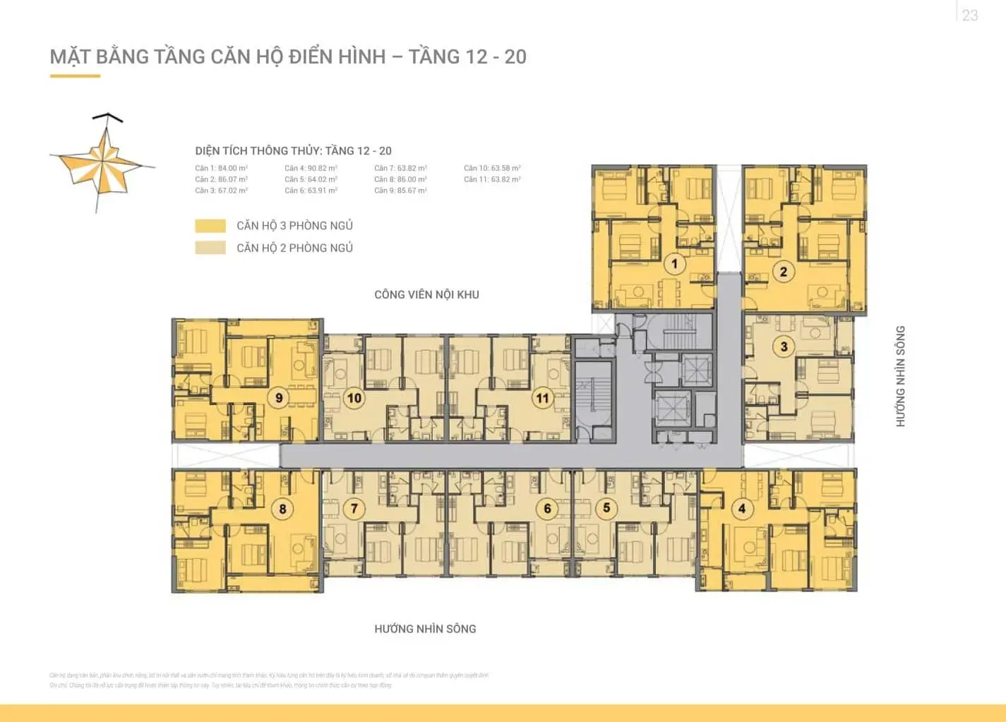 can ho van phong sunrise riverside – cap nhat moi - Sunrise Riverside Mặt bằng căn hộ điển hình tầng 10-20