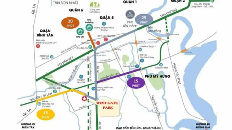 du an can ho west gate binh chanh thong - West Gate Bình Chánh Vị trí dự án West Gate