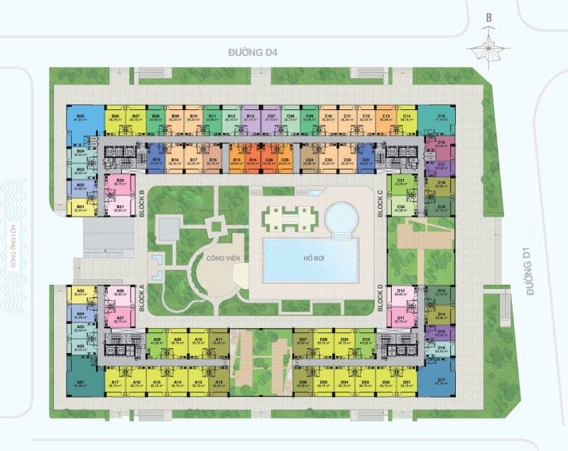 Mặt bằng Officetel Florita