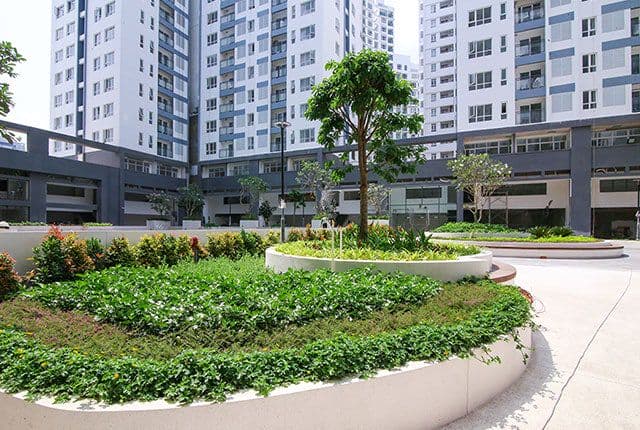 Khu vực cảnh quan nội khu sẵn sàng phục vụ cư dân