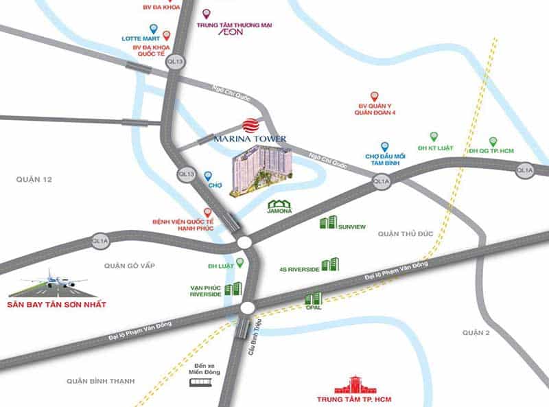 Marina Tower Bình Dương 3 Vị Trí Căn Hộ Marina Tower