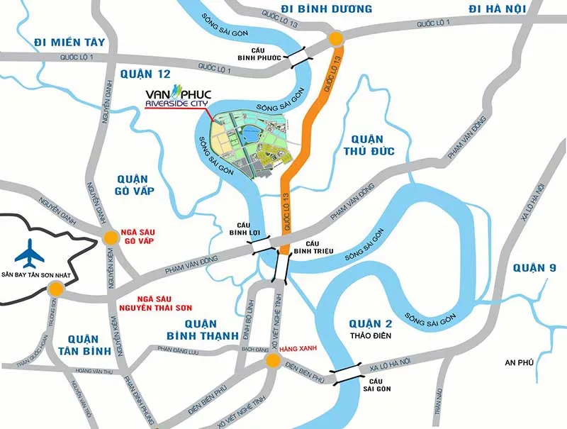 mo ban khu do thi van phuc city gia - Vạn Phúc City Vị trí Vạn Phúc City