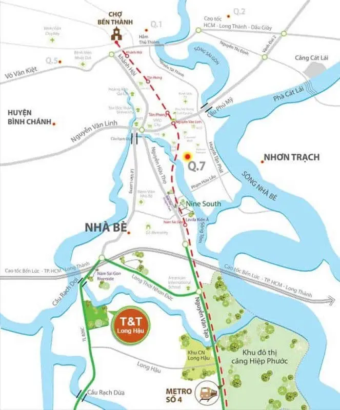 du an dat nen tampt long hau thong tin - T&T Long Hậu Vị trí Đất nền T&T Long Hậu