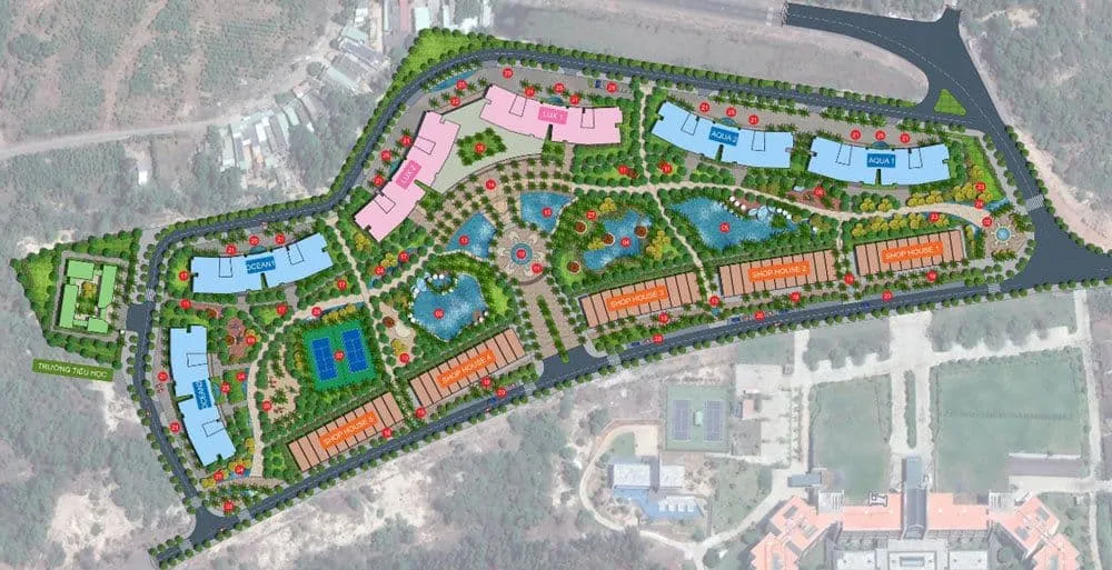 du an ho tram complex khu phuc hop can - Hồ Tràm Complex Mặt bằng tổng thễ khu căn hộ và Shophouse