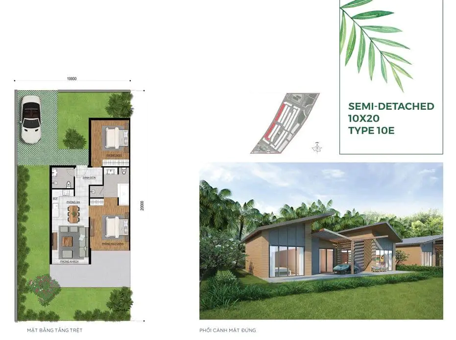 semi detached x e - NovaWorld Hồ Tràm Mặt bằng nhà chi tiết tại dự án Novaworld Hồ Tràm