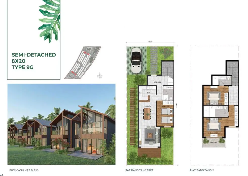 semi detached x e - NovaWorld Hồ Tràm Mặt bằng nhà chi tiết tại dự án Novaworld Hồ Tràm