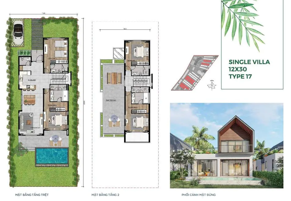 single villa x e - NovaWorld Hồ Tràm Mặt bằng nhà chi tiết tại dự án Novaworld Hồ Tràm