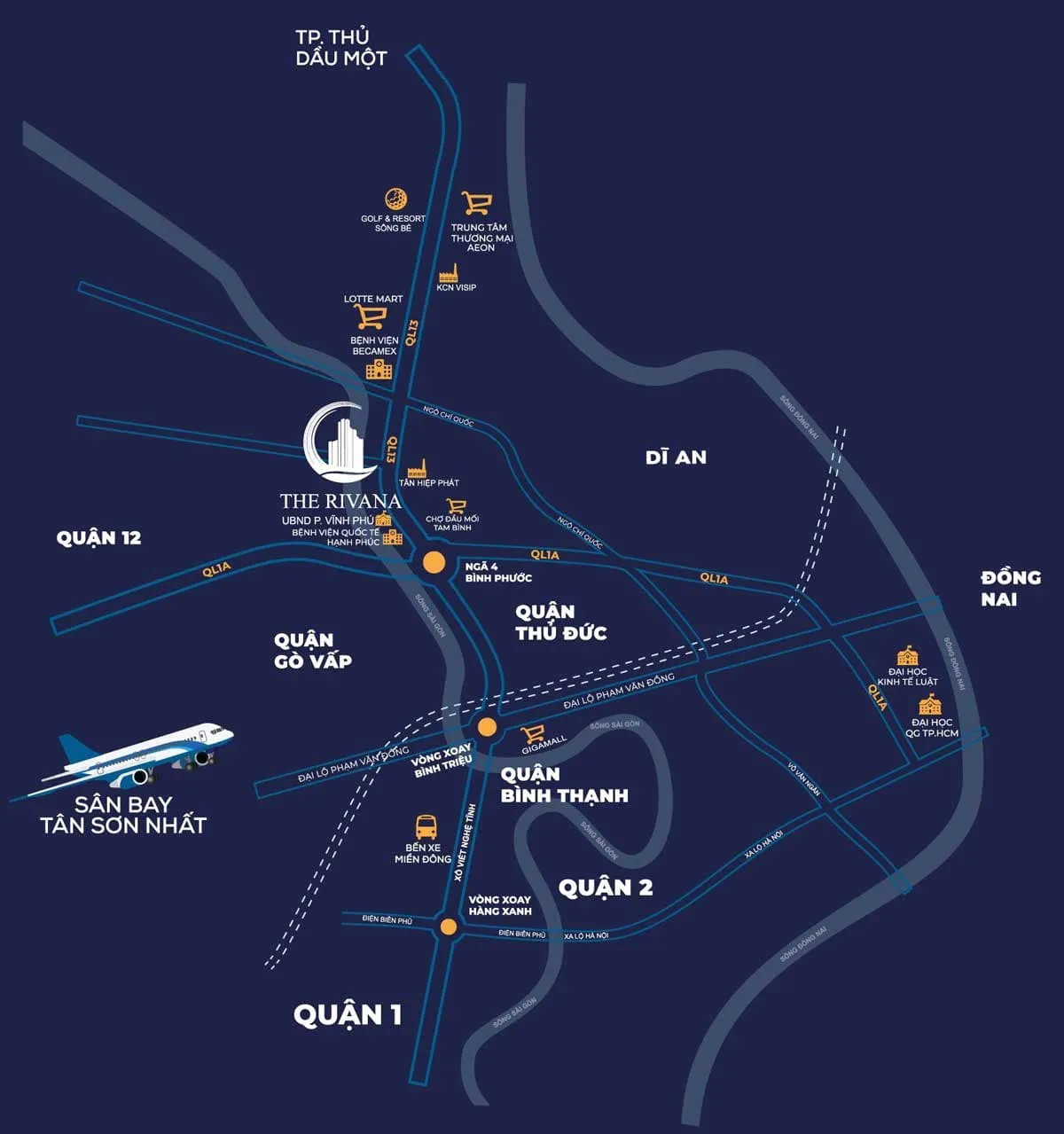 CĂN HỘ THE RIVANA BÌNH DƯƠNG Vi tri Du an The Rivana Binh Duong - CĂN HỘ THE RIVANA BÌNH DƯƠNG