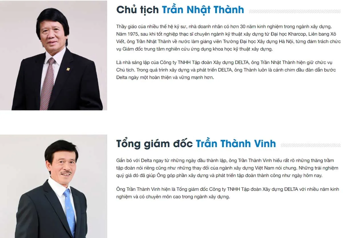 lanh dao delta - Công ty TNHH Tập đoàn Xây dựng Delta lanh dao delta - CÔNG TY TNHH TẬP ĐOÀN XÂY DỰNG DELTA