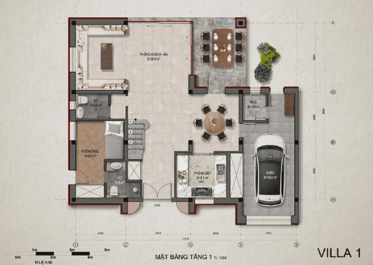 Thị Nại Eco Bay 12 Mặt Bằng Tầng 1 Villa 1 - Dự Án Khu Du Lịch Thị Nại Eco Bay Quy Nhơn