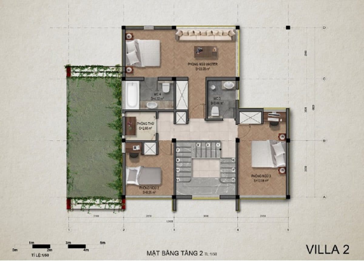 Thị Nại Eco Bay 16 Mặt Bằng Tầng 2 Villa 2 - Dự Án Khu Du Lịch Thị Nại Eco Bay Quy Nhơn