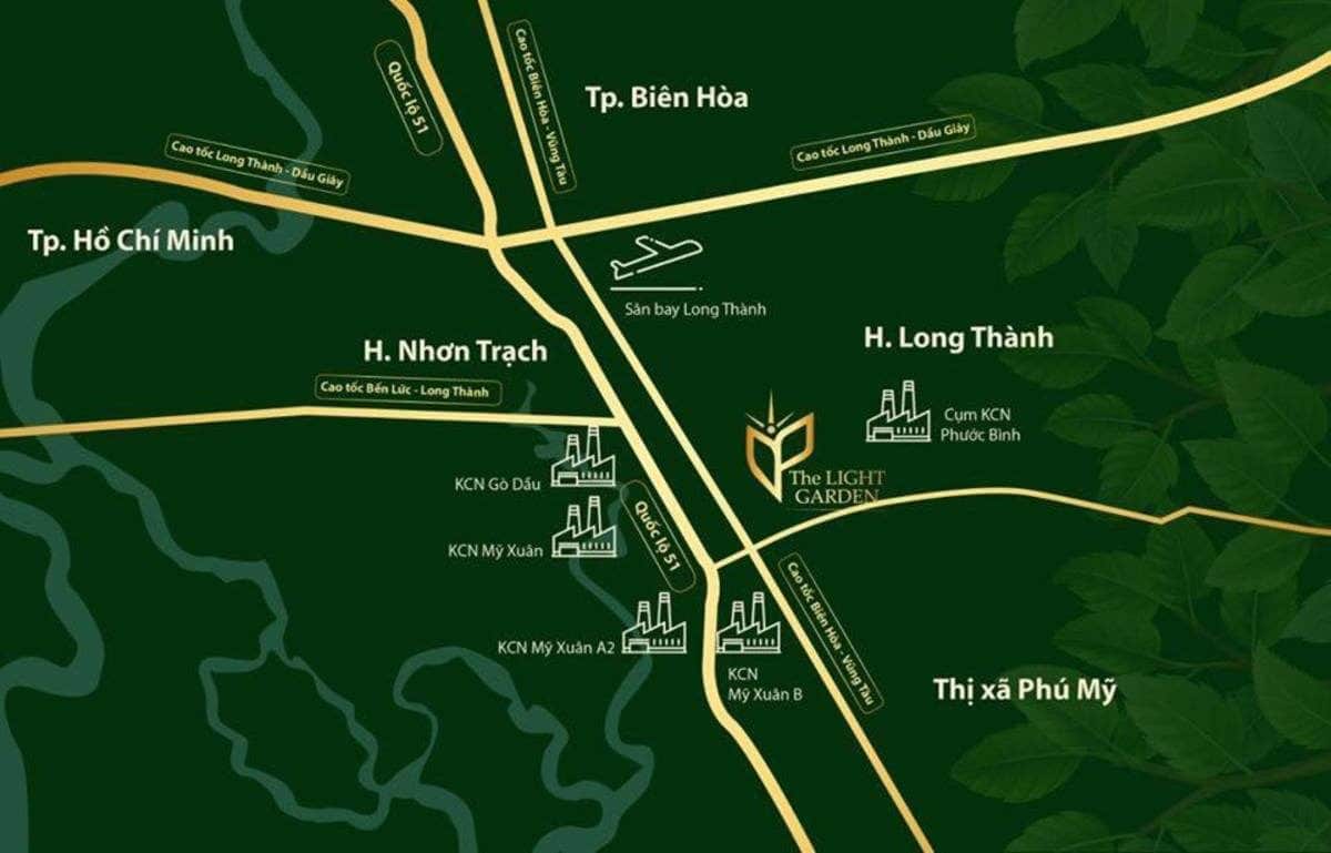 The Light Garden Long Thành 3 Vị Trí The Light Garden - Dự Án The Light Garden Long Thành