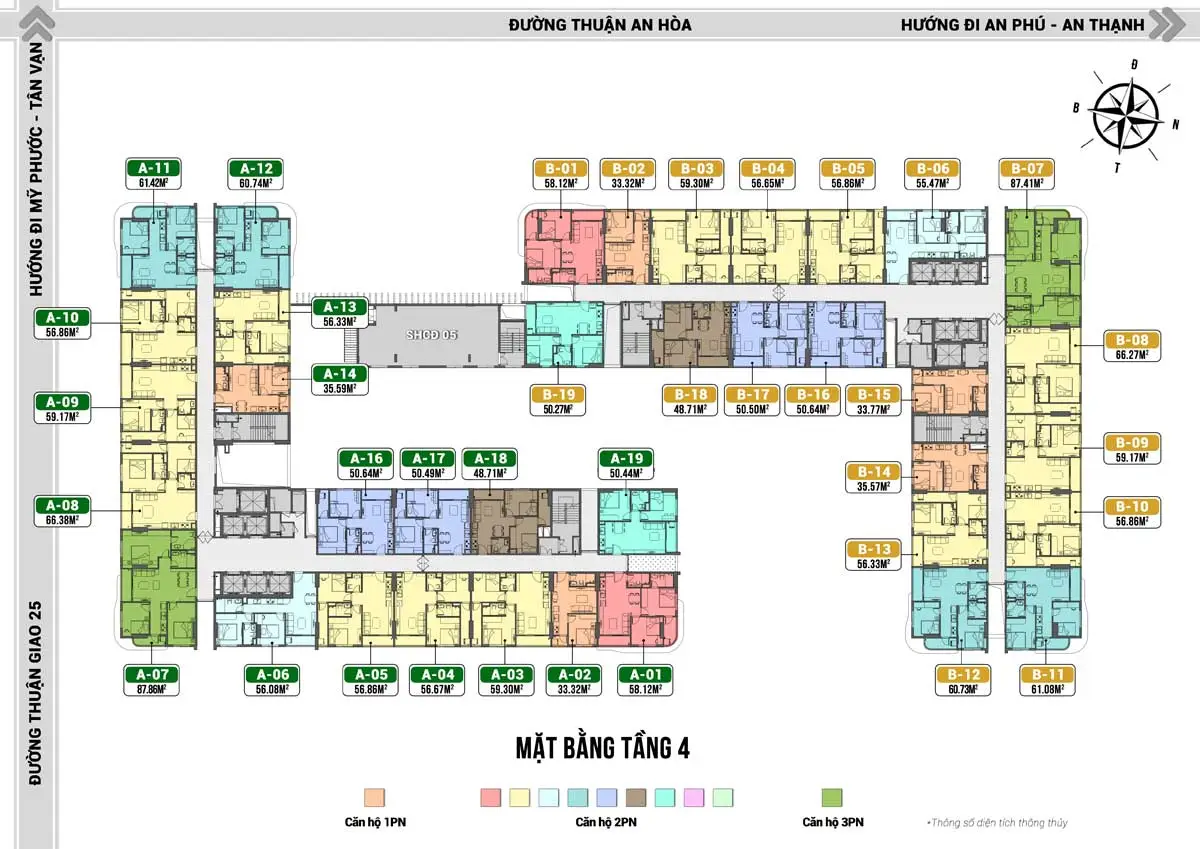 Ben Hill Thuận An 10 Mặt bằng tầng 4 Dự án Ben Hill Thuận An