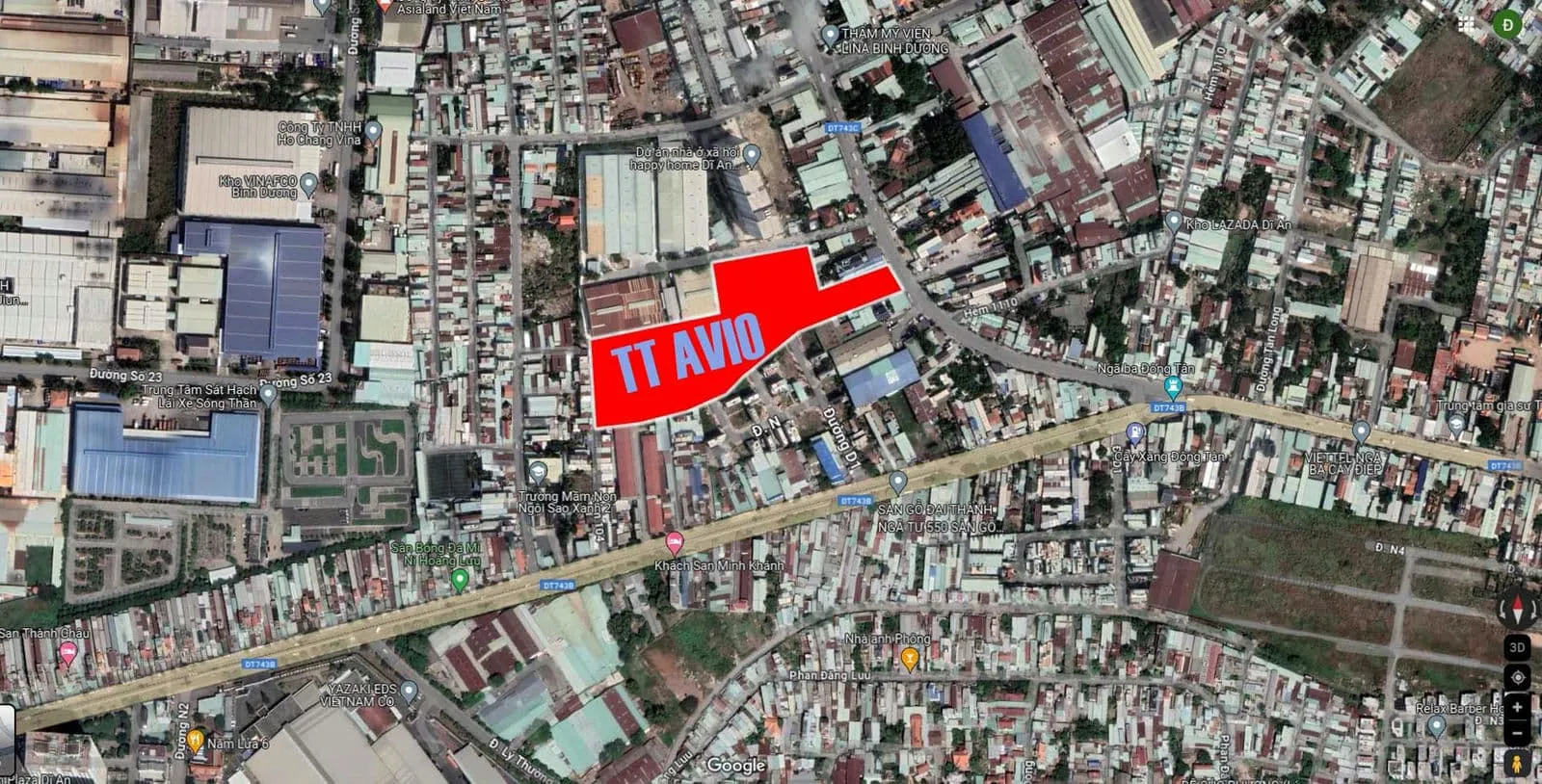 TT Avio 6 Vị trí Dự án TT Avio Dĩ An Bình Dương
