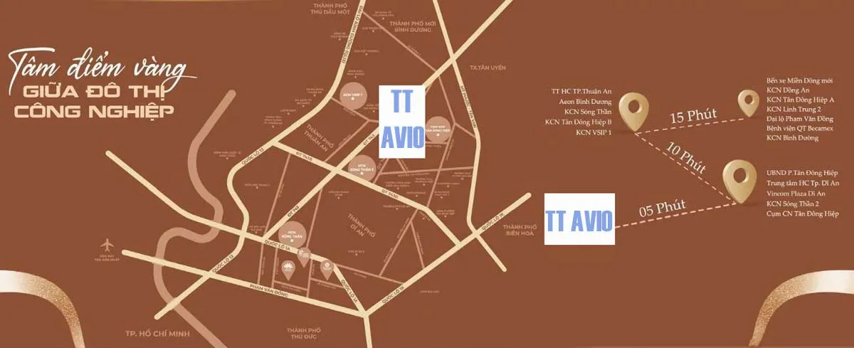 TT Avio 5 Vị trí Dự án Căn hộ Chung cư TT Avio Dĩ An Bình Dương