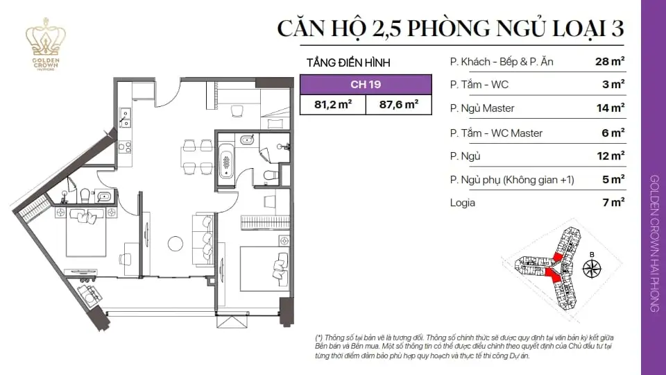 Golden Crown Hải Phòng Thiet ke Can ho Golden Crown 6 - Golden Crown Hải Phòng