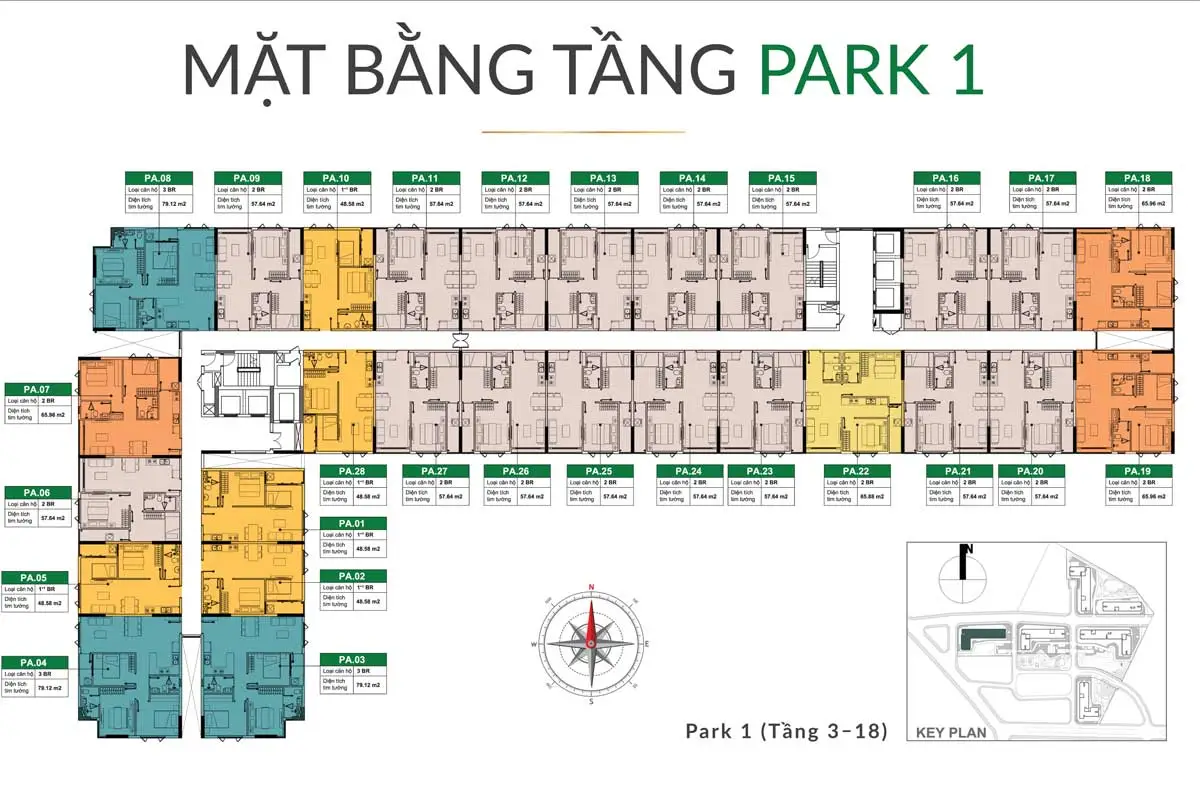 PICITY CENTRAL PARK 8 Mặt bằng tầng điển hình Căn hộ Picity Central Park