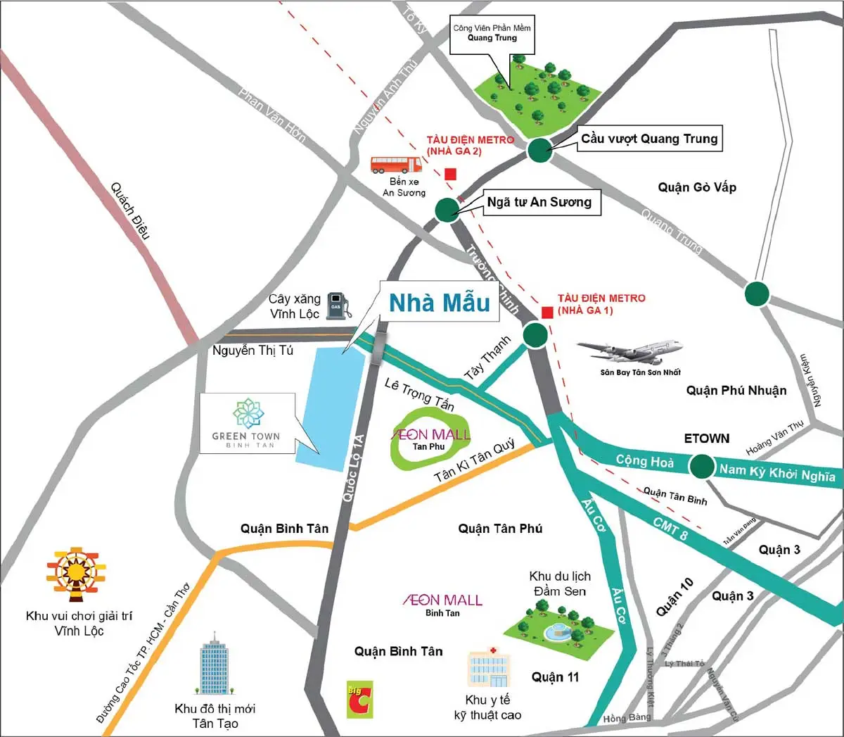 GREEN TOWN BÌNH TÂN 3 Vị trí Dự án Căn hộ Green Town Bình Tân