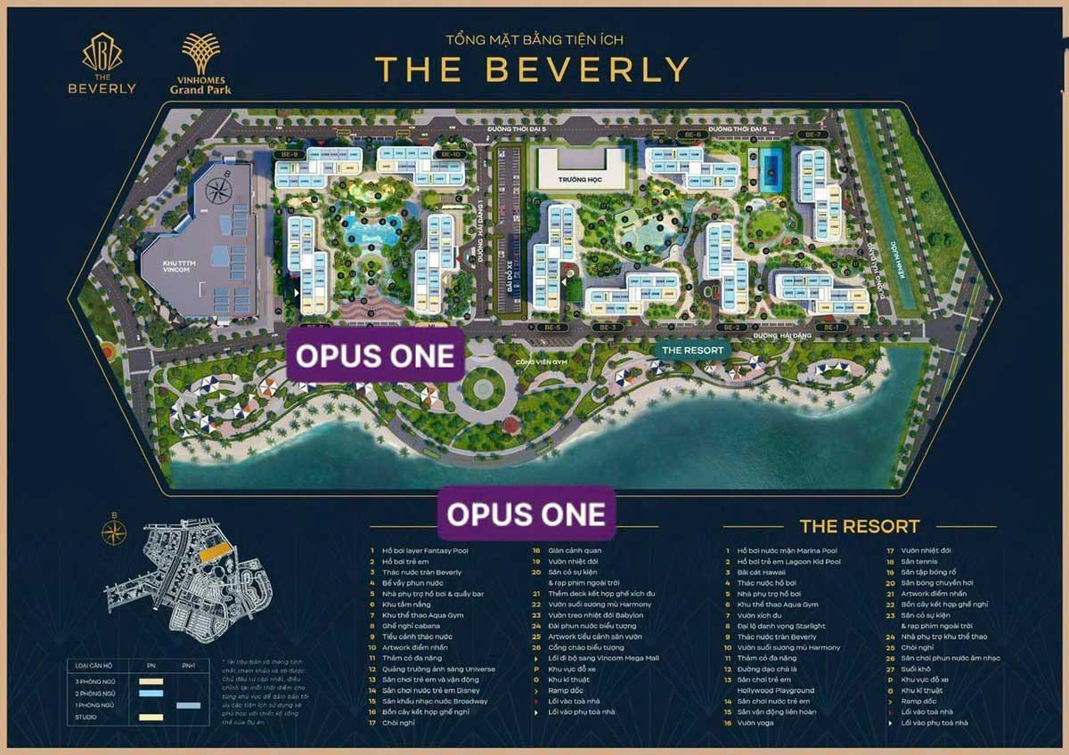 Mặt bằng Dự án Căn hộ The Opus One Vinhomes Grand Park