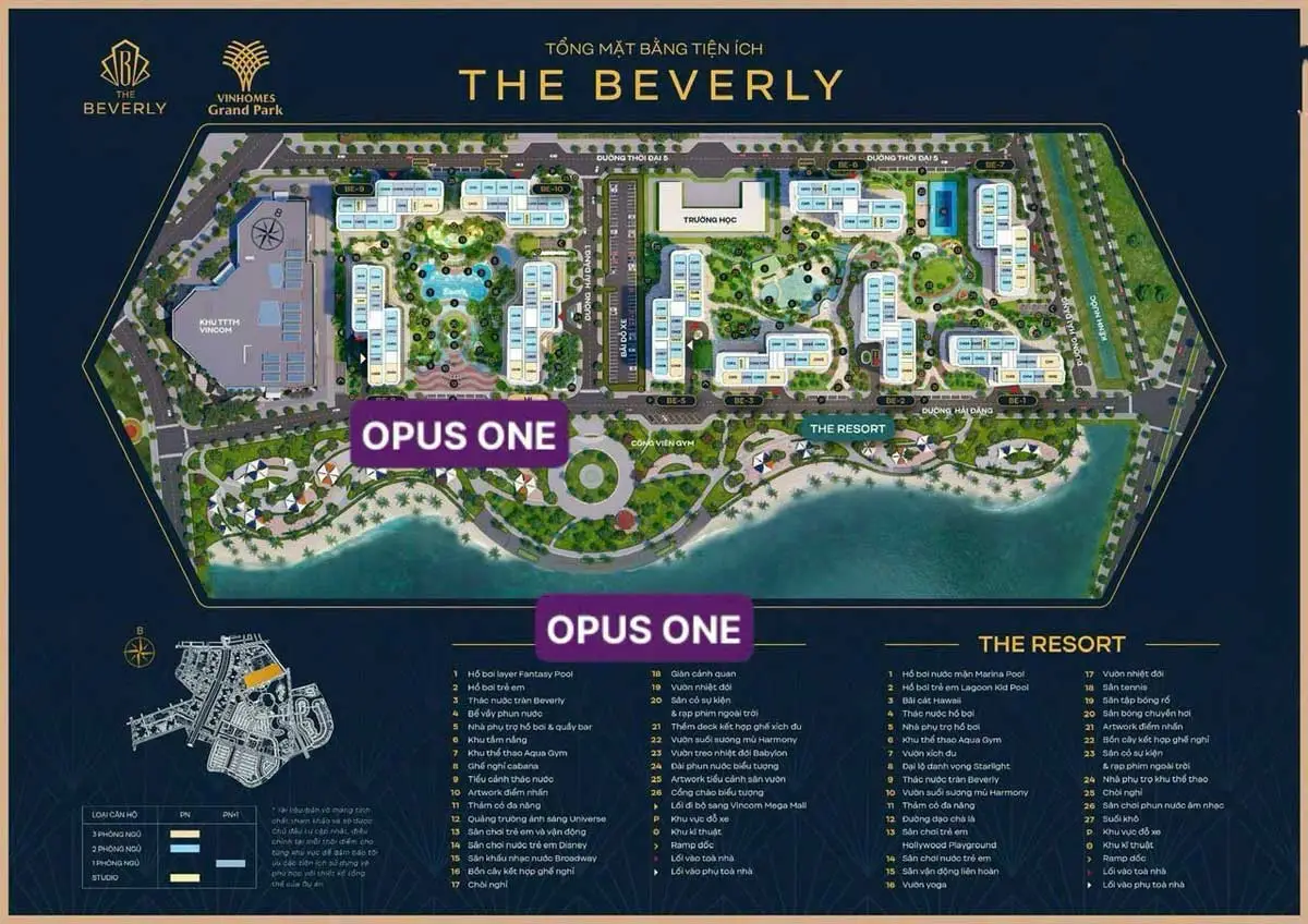 The Opus One 3 Mặt bằng Dự án Căn hộ The Opus One Vinhomes Grand Park