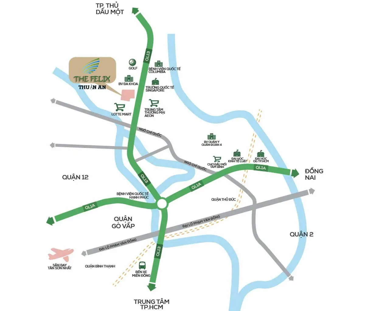 The Felix Thuận An 3 Vị trí Dự án The Felix Thuận An