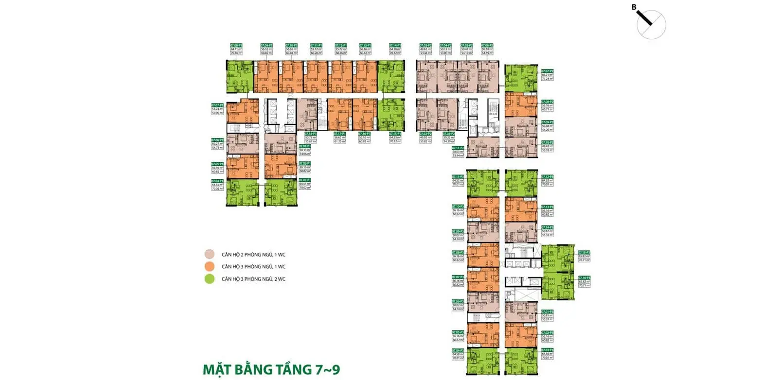 Picity Sky Park 21 Mặt bằng Tầng 7-9 Dự án Picity Sky Park