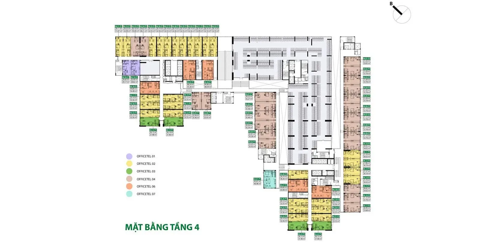 Picity Sky Park 18 Mặt bằng Officetel Tầng 4 Dự án Picity Sky Park