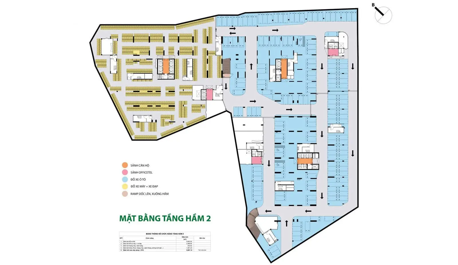 Picity Sky Park 14 Mặt bằng Tầng Hầm 1-2 Dự án Picity Sky Park
