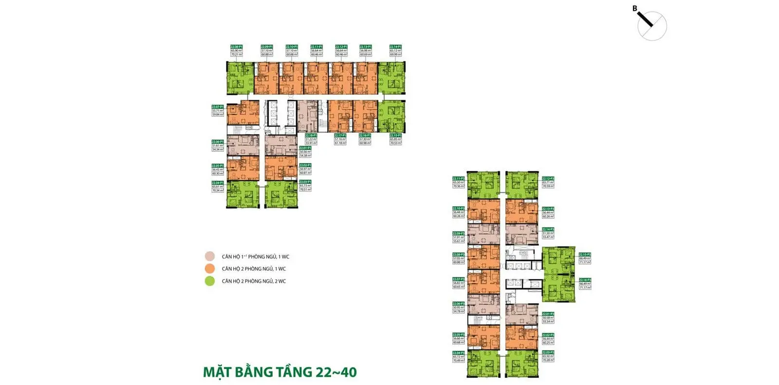 Picity Sky Park 23 Mặt bằng Tầng 22-40 Dự án Picity Sky Park