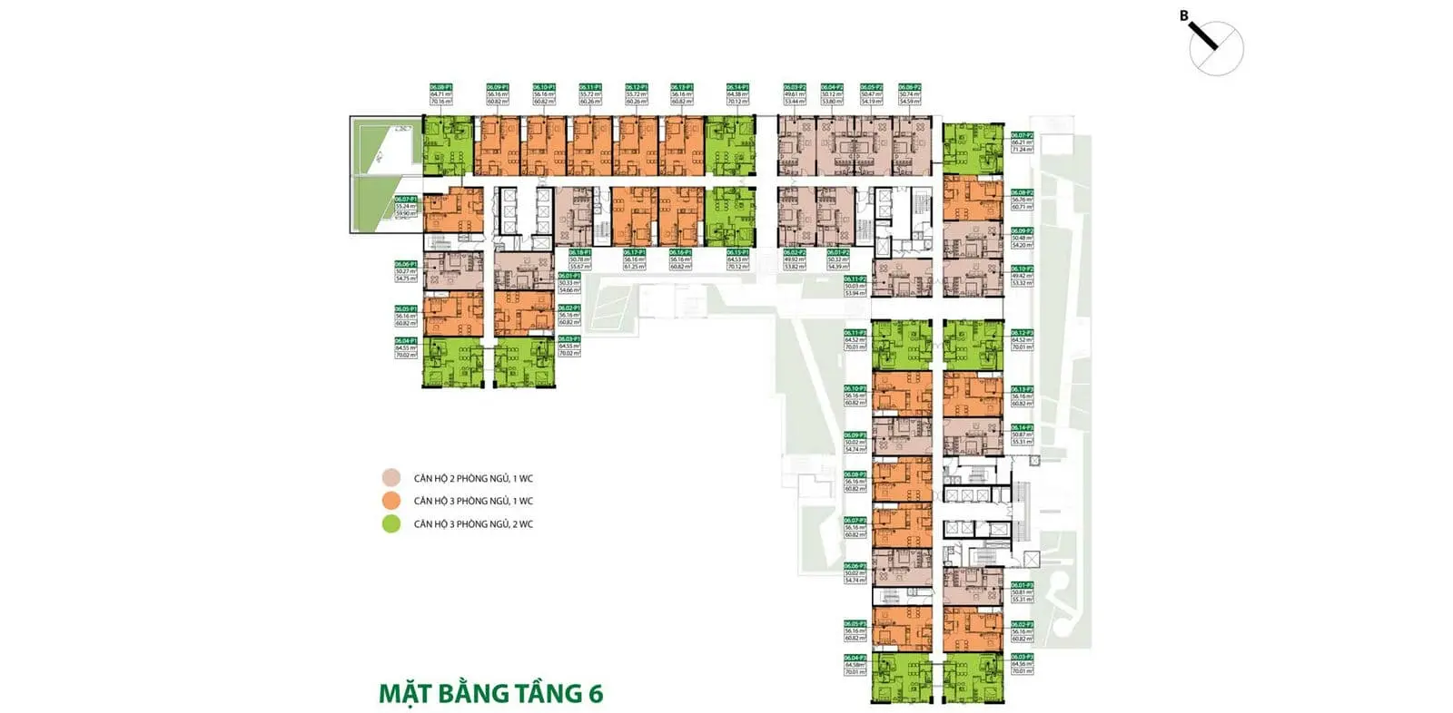 Picity Sky Park 20 Mặt bằng Tầng 6 Dự án Picity Sky Park