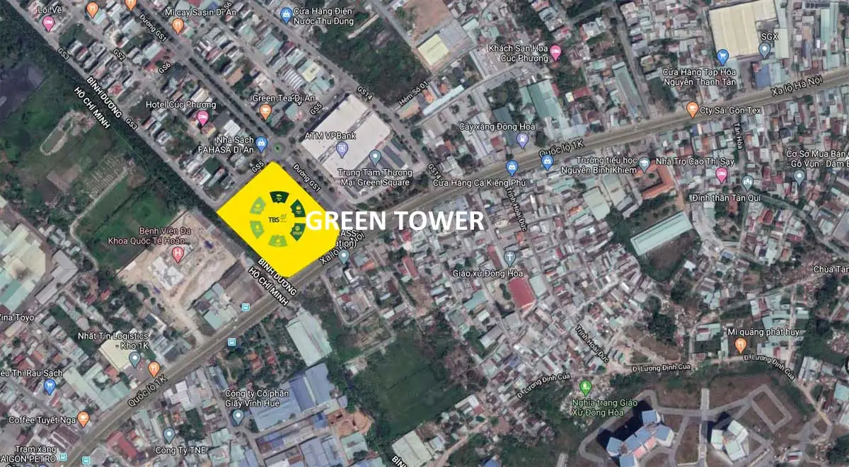 GREEN TOWER DĨ AN BÌNH DƯƠNG 8 Vị trí Dự án Căn hộ Green Tower Dĩ An Bình Dương