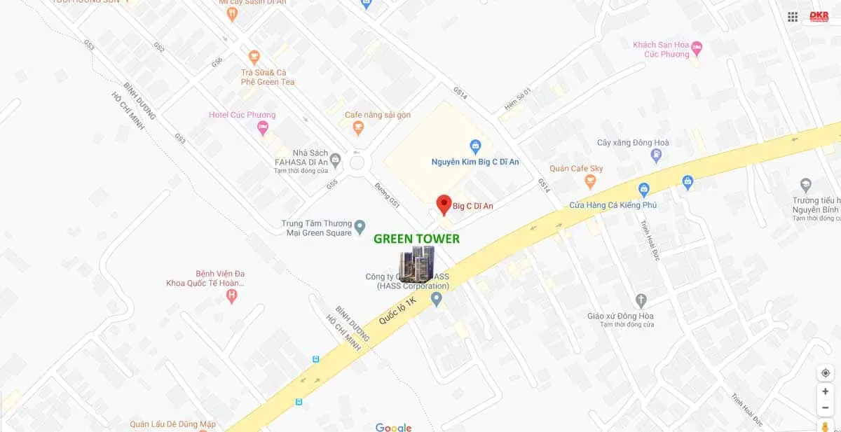GREEN TOWER DĨ AN BÌNH DƯƠNG 7 Vị trí Căn hộ Green Tower Dĩ An Bình Dương