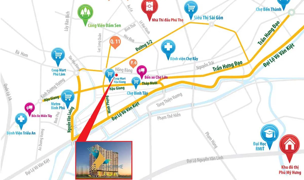 D Homme Quận 6 3 Vị trí Dự án Căn hộ D Homme Quận 6