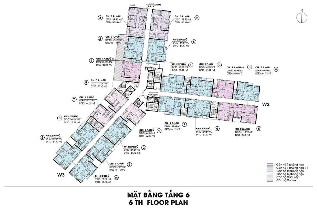 D Homme Quận 6 8 Mặt bằng Tầng 6 Dự án Căn hộ D Homme Quận 6