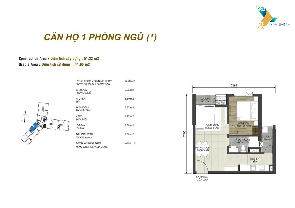 Thiet ke can ho 1pn D Homme Quan 6 - D Homme Quận 6