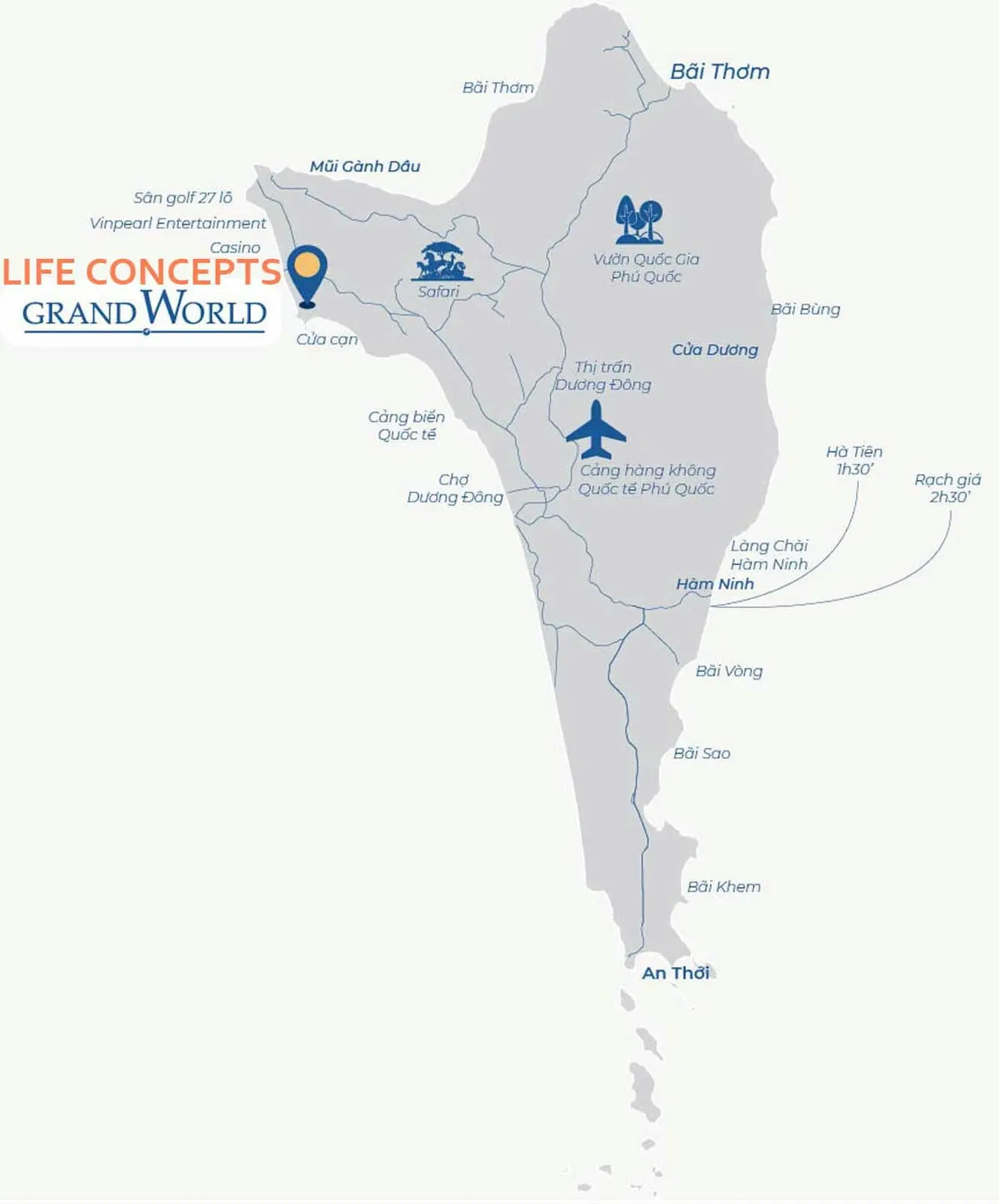 Life Concepts Phú Quốc 2 Vị trí Dự án Căn hộ Life Concepts Phú Quốc