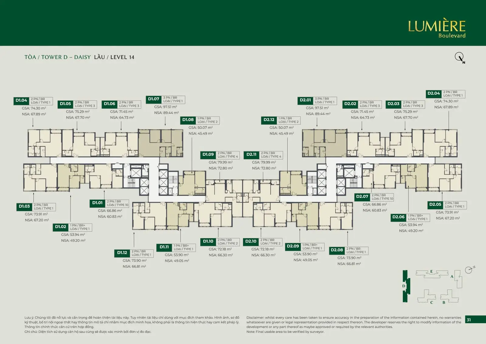 Lumiere Boulevard 9 Mặt bằng Tầng Lumiere Boulevard