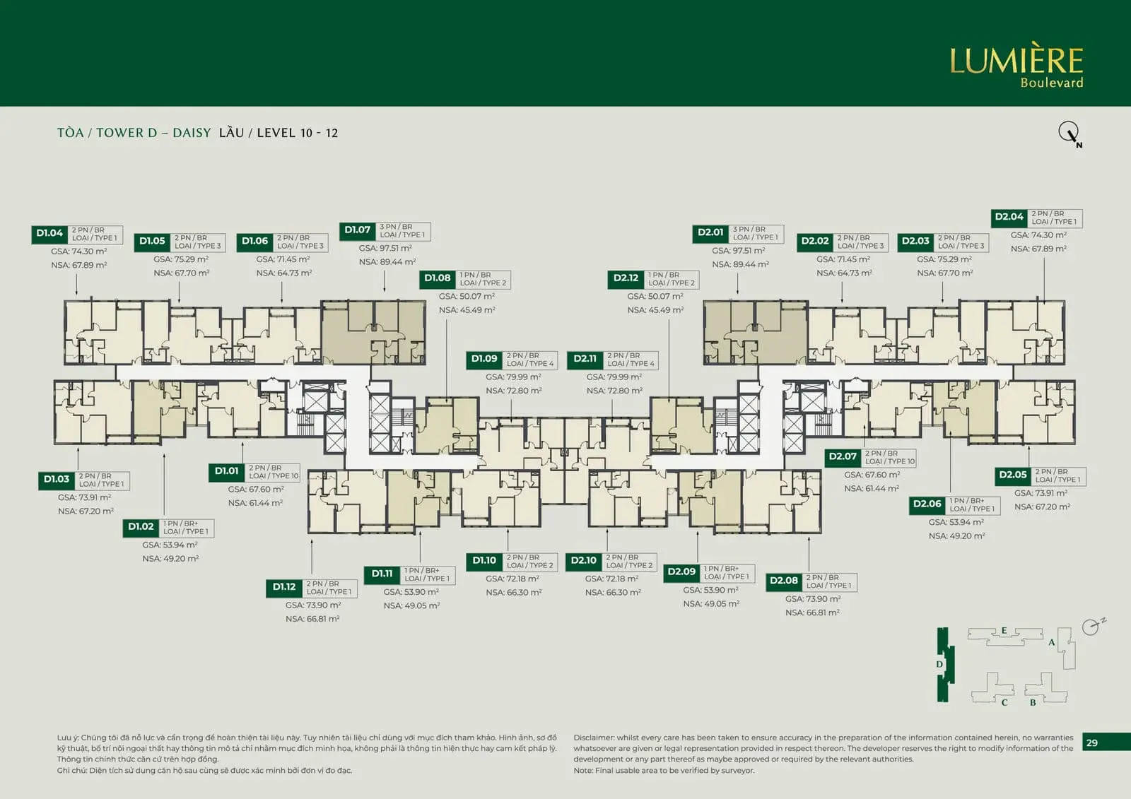 Lumiere Boulevard 11 Mặt bằng Tầng Lumiere Boulevard
