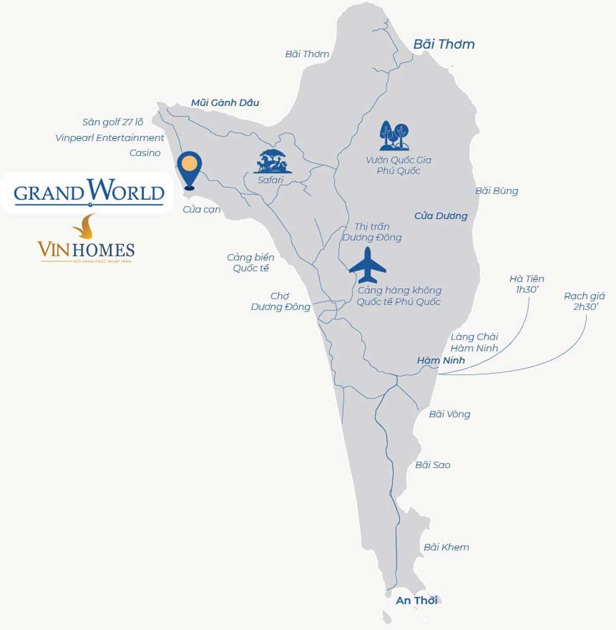 Vị trí Dự án Vinhomes Grand World Phú Quốc