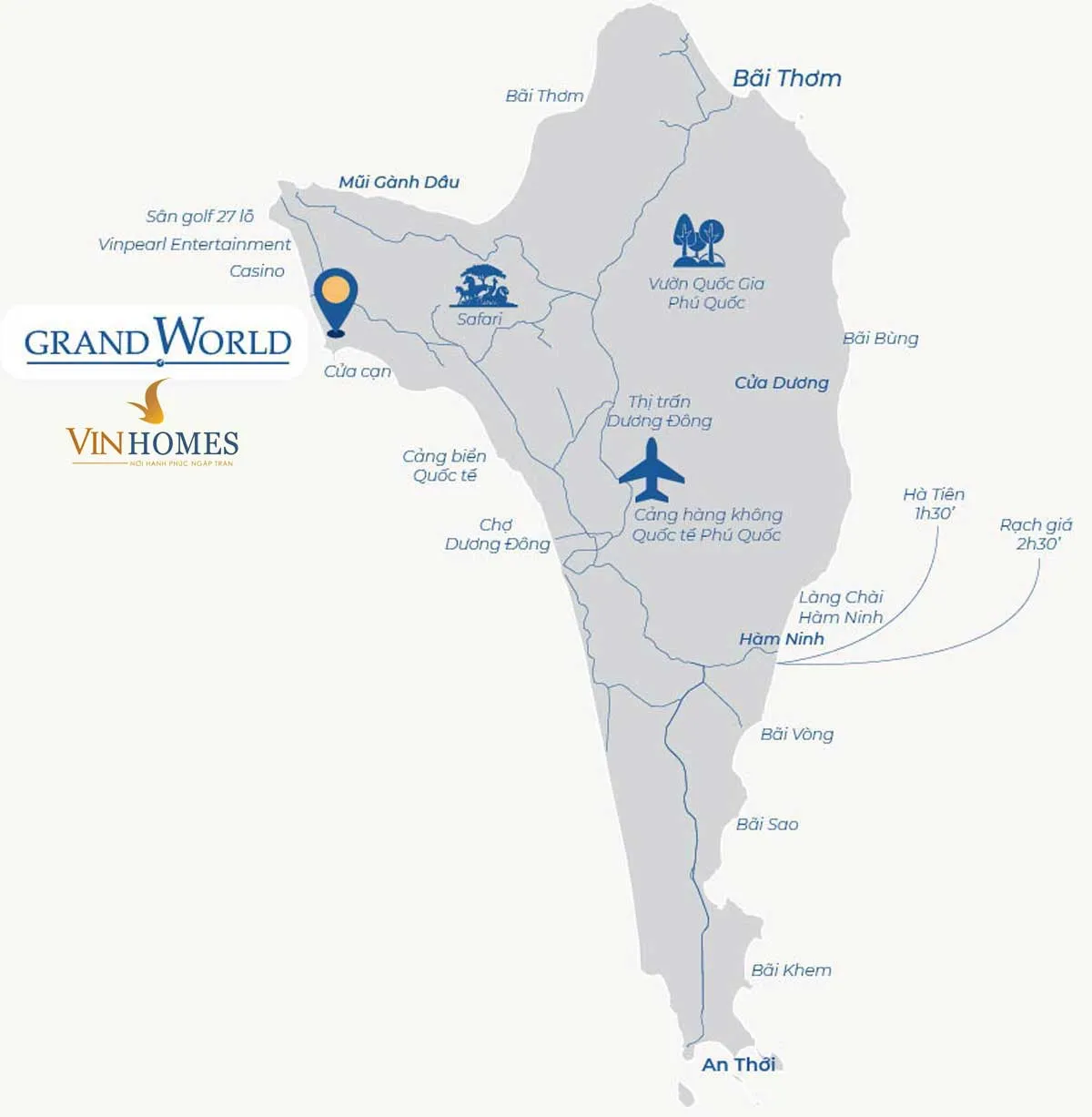 Vinhomes Grand World Phú Quốc 2 Vị trí Dự án Vinhomes Grand World Phú Quốc