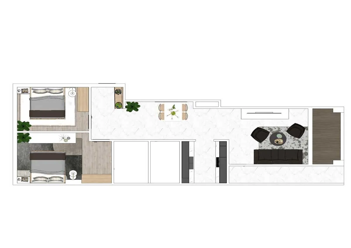 Conic Boulevard Bình Chánh 14 Thiết kế Căn hộ 85m2 Chung cư Conic Boulevard Bình Chán