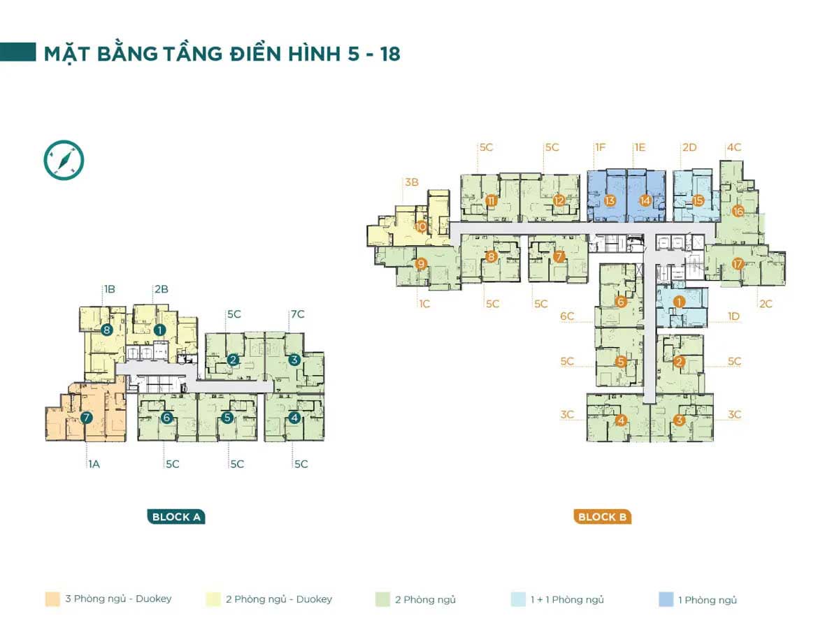 Mặt bằng Tầng 5-18 Dự án Riverdale Mai Chí Thọ Quận 2 Thủ Đức