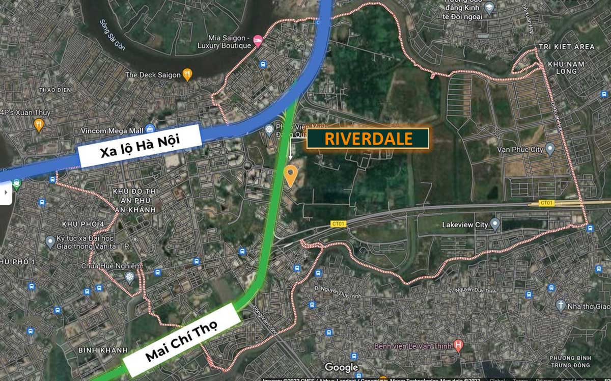 Vị trí Dự án Riverdale Quận 2 Thủ Đức