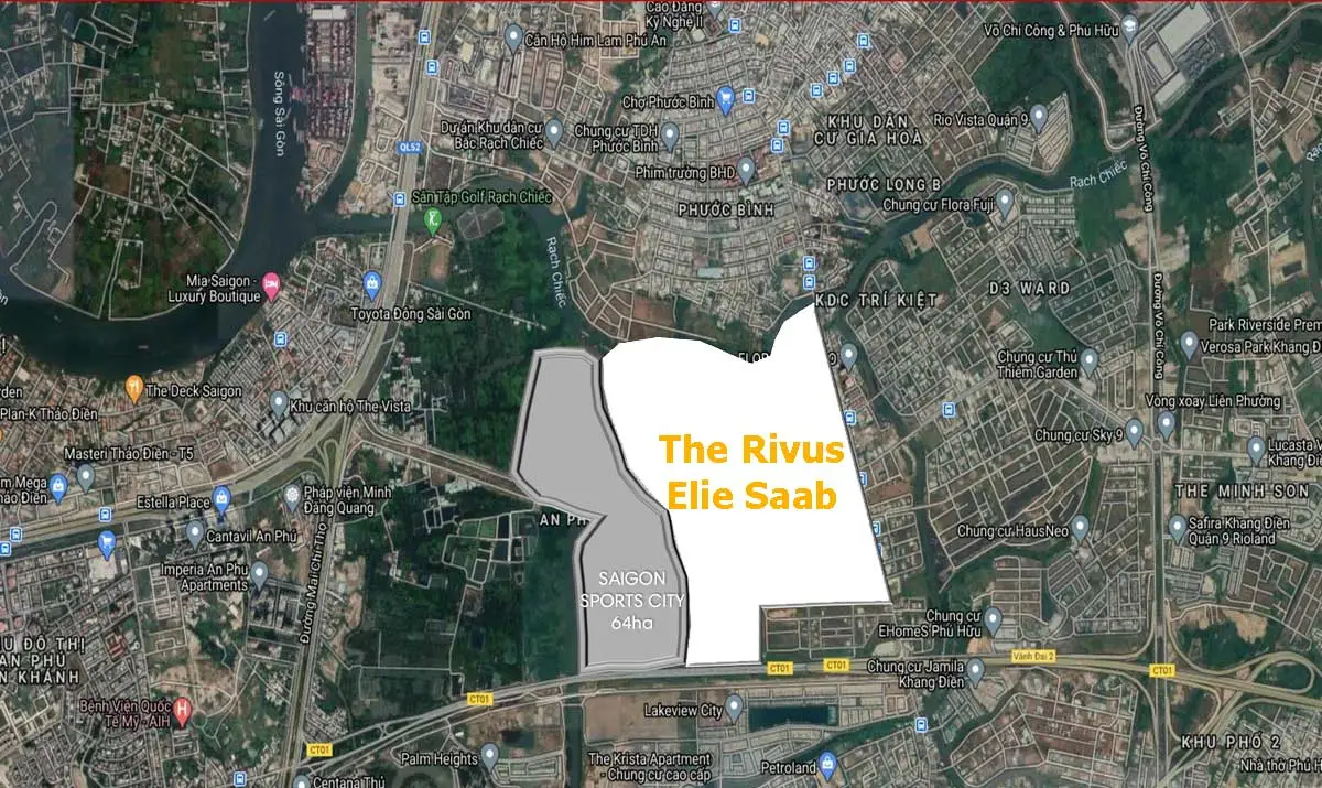 The Rivus Elie Saab 2 Vị trí Dự án Khu đô thị The Rivus Elie Saab Quận 2 Thành phố Thủ Đức