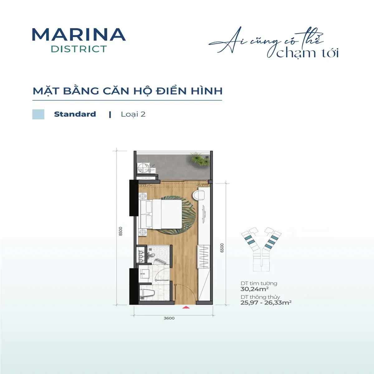Marina District Quy Nhơn Mat bang Can ho 30.34m2 Marina District - Marina District Quy Nhơn